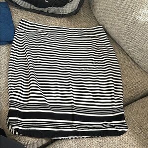 Chic Black and White Striped Skirt